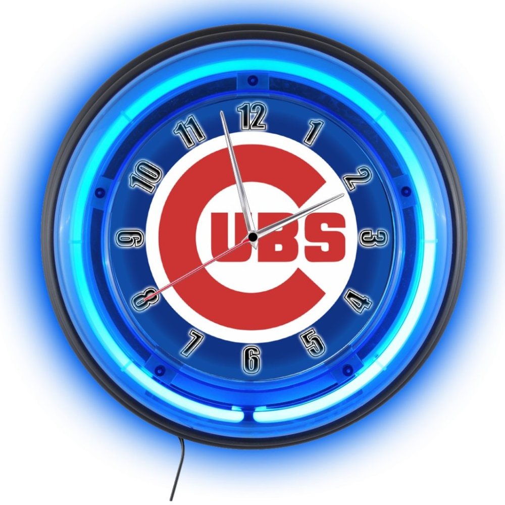 Chicago Cubs Baseball logo NEON CLOCK NEW